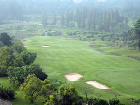 a beautiful scenery for a golf land.