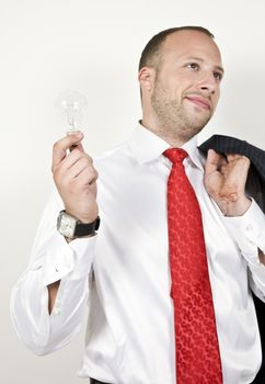 male with bulb on isolated background
