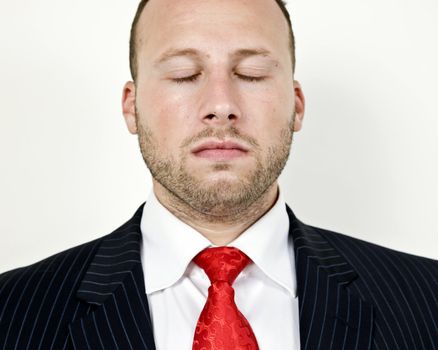 calm businessman on isolated background
