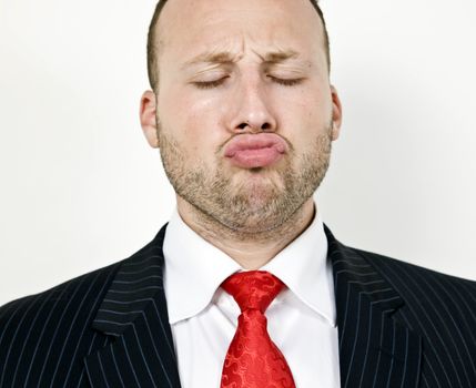 kissing man on isolated background
