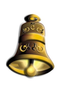 golden bell illustration rendering
