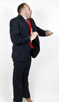 man in dancing pose on isolated background
