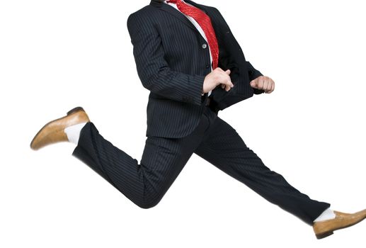 jumping male on isolated background
