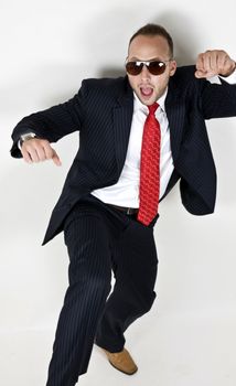 dancing man on isolated background
