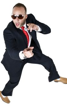 dancing man on isolated background
