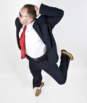 dancing male on isolated background
