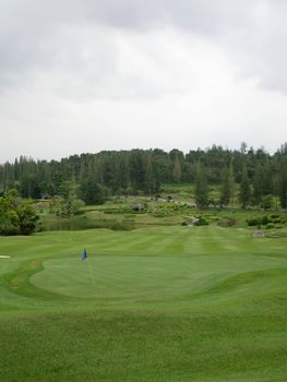 a beautiful scenery for a golf land.