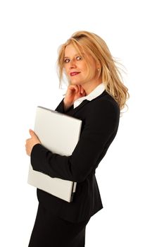 business woman with a notebook computer