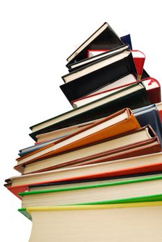 Books pile isolated over white background