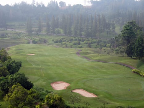 a beautiful scenery for a golf land.