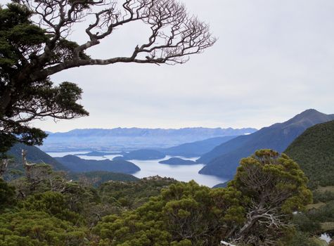 Remarables mountain range tower over Queenstown in New Zealand