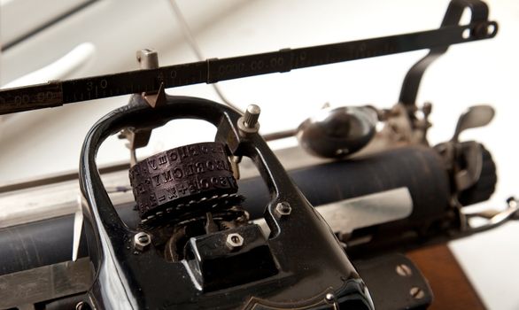 Very old typewriter with a ball head and a non-Qwerty Keyboard layout