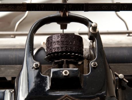 Very old typewriter with a ball head and a non-Qwerty Keyboard layout