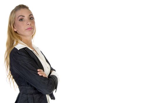 stylish pose of businessperson on an isolated background