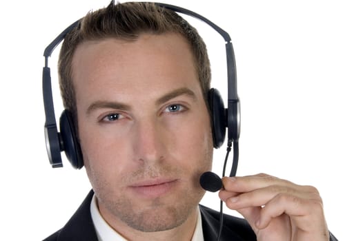 portrait of handsome businessman with white background