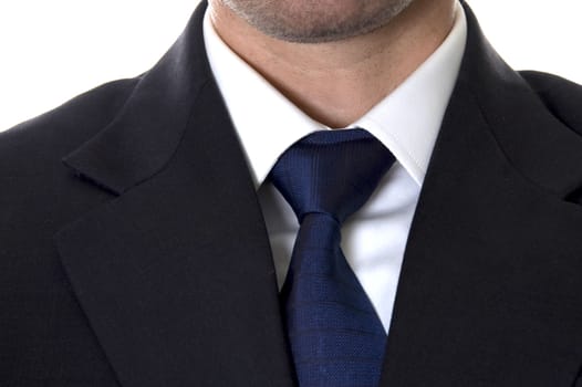 businessman suit with tieknot on white background