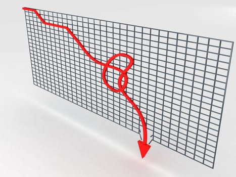 side view of three dimentional graph showing loss