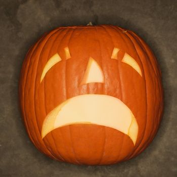 Frowning Halloween jack-o'-lantern.