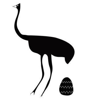 Abstract image of the ostrich and Easter egg