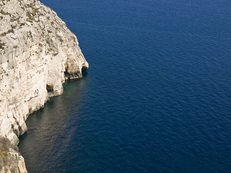 Typical summer landscape and scenery from the coast in Malta.