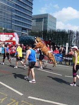 London - April 25: Fun Runners at the 2010 London Marathon  April 25th, 2010 in London.
