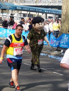 London - April 25: Fun Runners at the 2010 London Marathon  April 25th, 2010 in London.
