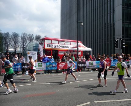 London - April 25: Runners at the 2010 London Marathon  April 25th, 2010 in London.