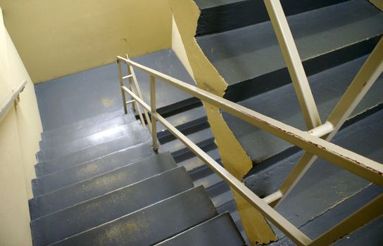 Stairs that lead down the building for evacuation.                    