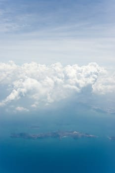 clouds and island