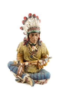 statue of a native american , indian