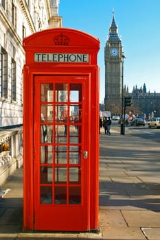 A red telephone booth London