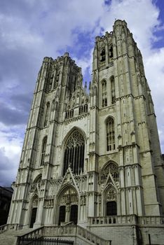St. Michael and Gudula Cathedral is located in central Brussels, Belgium. 