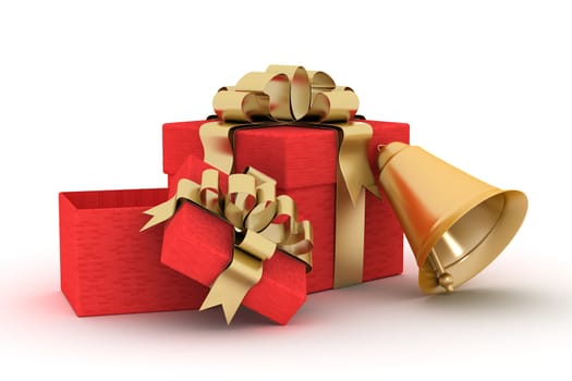 Gift set on a white background. 3D image.