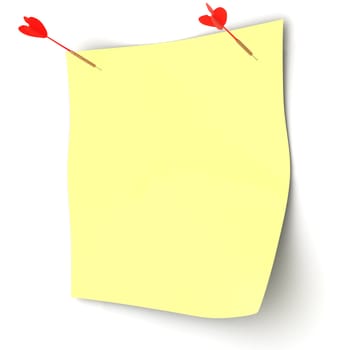 Standard sheet attached by a dart. 3D image.