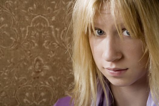 Close up portrait of pretty teenage girl