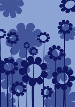 Blue floral composition