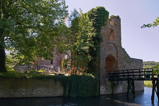 The moat still surrounds the Ruins of Brederode