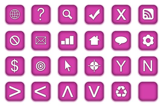 Web Icons Set in Aqua Purple Symbols