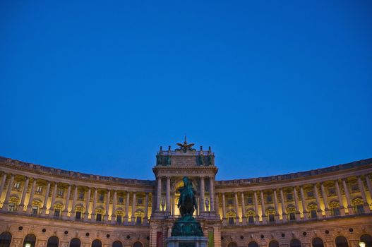 Vienna's Imperial Palace at night