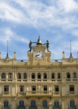 Clock at the Caja de Prevision building.