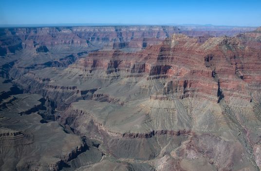 Bird's-eye scenic view to the north part of Grand Canyon