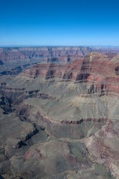 Helicopter view to north part of Grand Canyon