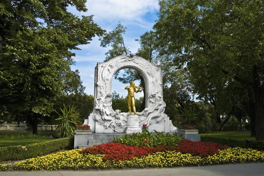Vienna's Johann Strauss statue located at Stadtpark