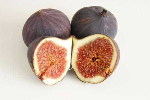 two whole figs and one cut in half