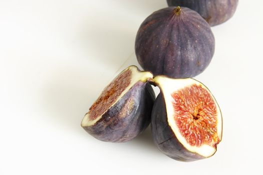 two whole figs and one cut in half