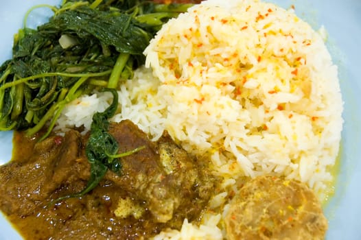 rice meal with meat