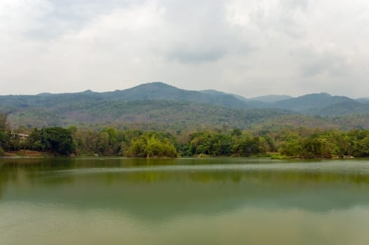 lake and mountains