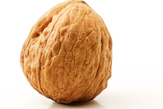 walnut close-up on white background