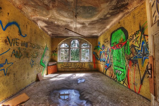 looking inside an abandoned room in a ruin