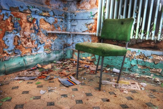 chair standing in front of a heating